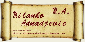 Milanko Adnađević vizit kartica